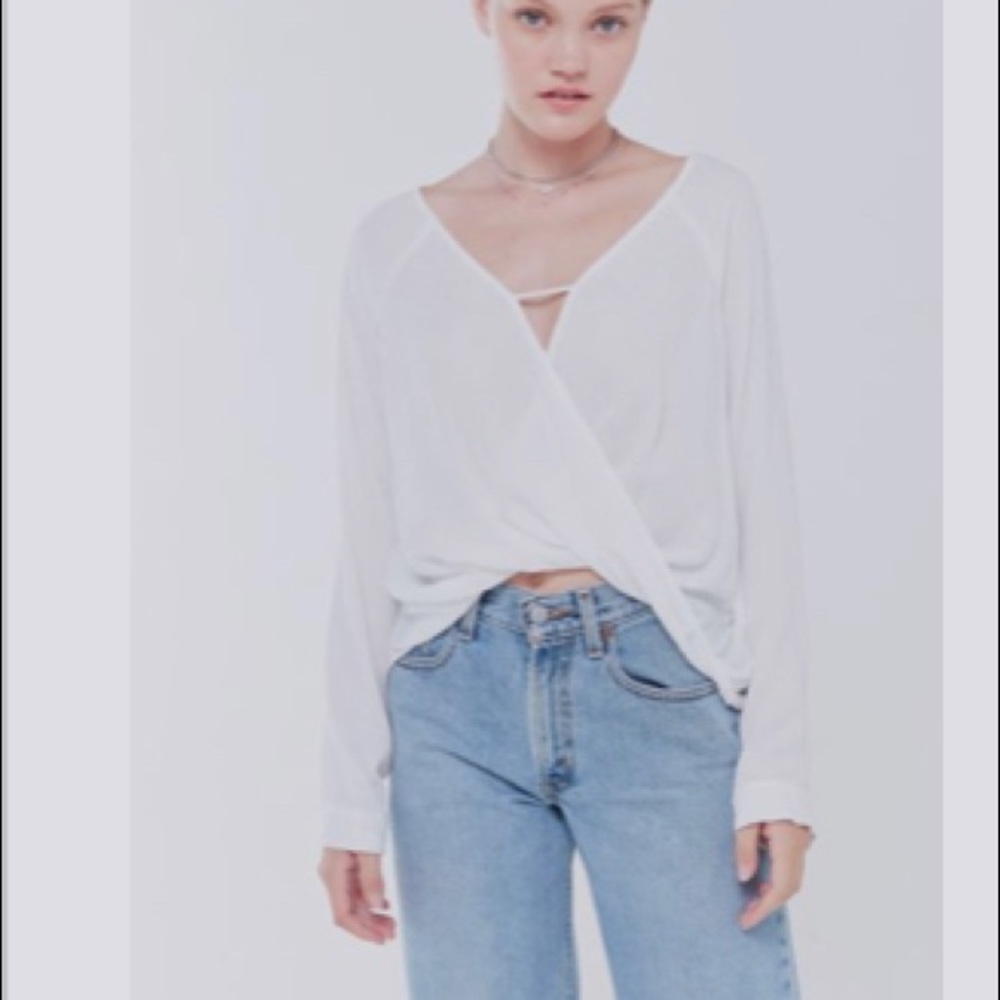 UO Mayfair Drapey Surplice Top BNWT